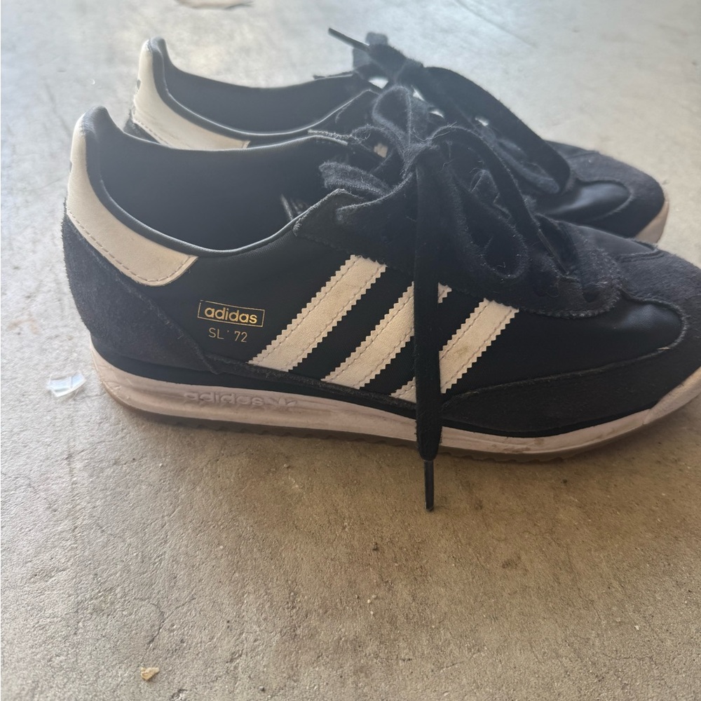 Adidas Black and White Retro Athletic Shoes